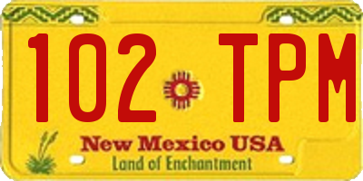 NM license plate 102TPM