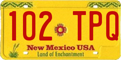 NM license plate 102TPQ