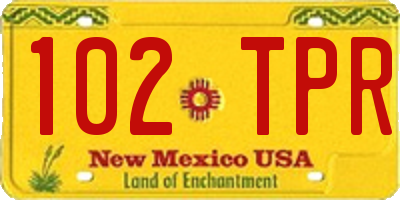 NM license plate 102TPR