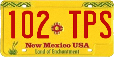 NM license plate 102TPS