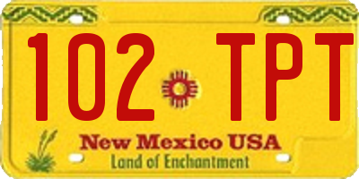 NM license plate 102TPT