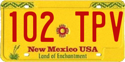 NM license plate 102TPV