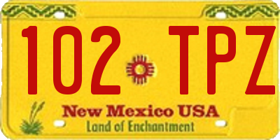 NM license plate 102TPZ