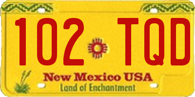 NM license plate 102TQD
