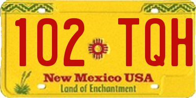 NM license plate 102TQH