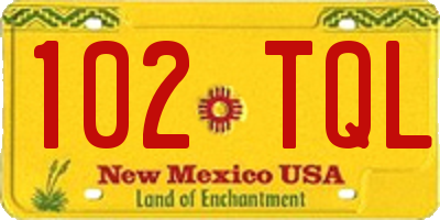 NM license plate 102TQL