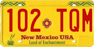 NM license plate 102TQM