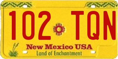 NM license plate 102TQN