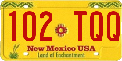 NM license plate 102TQQ