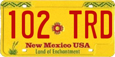 NM license plate 102TRD