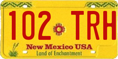 NM license plate 102TRH