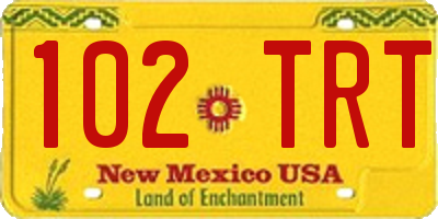 NM license plate 102TRT