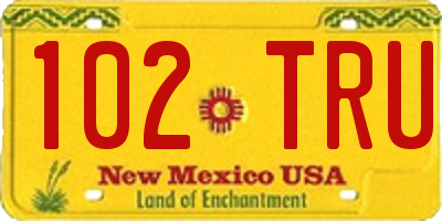 NM license plate 102TRU