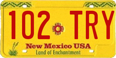 NM license plate 102TRY