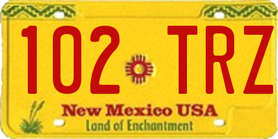 NM license plate 102TRZ
