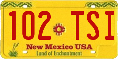 NM license plate 102TSI