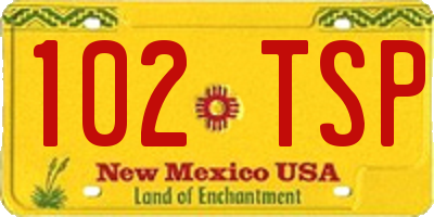 NM license plate 102TSP