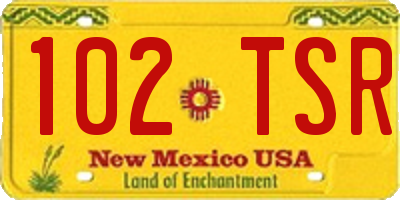 NM license plate 102TSR