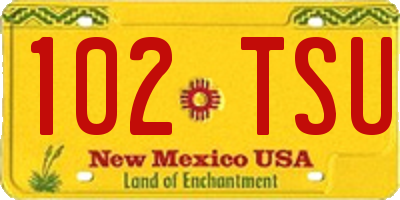 NM license plate 102TSU
