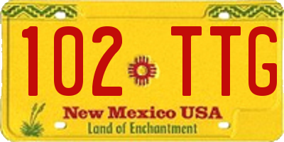 NM license plate 102TTG