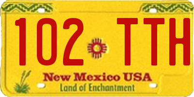 NM license plate 102TTH