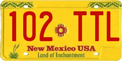 NM license plate 102TTL