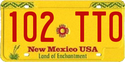 NM license plate 102TTO