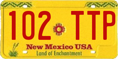 NM license plate 102TTP