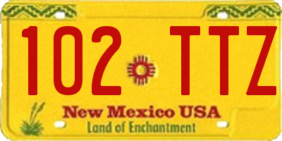 NM license plate 102TTZ
