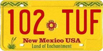 NM license plate 102TUF