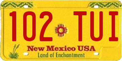 NM license plate 102TUI