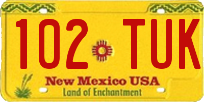 NM license plate 102TUK