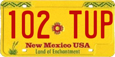 NM license plate 102TUP