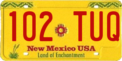 NM license plate 102TUQ