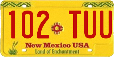 NM license plate 102TUU
