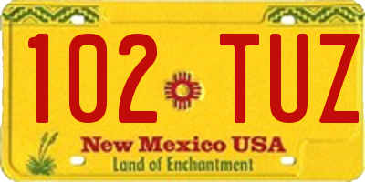 NM license plate 102TUZ