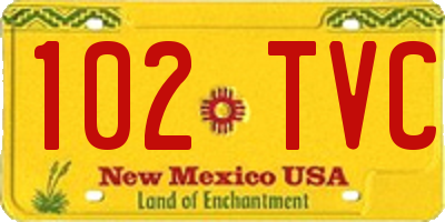 NM license plate 102TVC