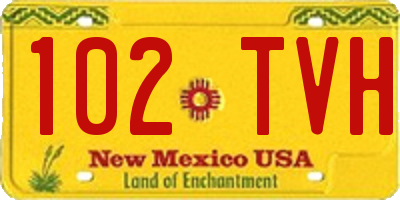 NM license plate 102TVH