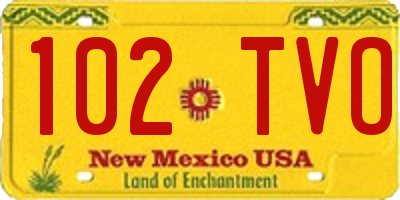 NM license plate 102TVO