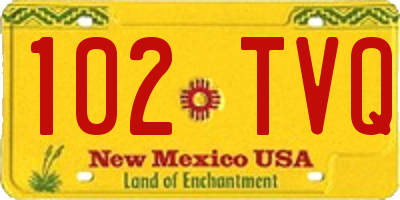 NM license plate 102TVQ