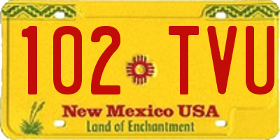 NM license plate 102TVU