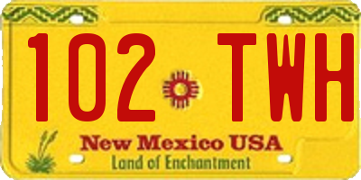 NM license plate 102TWH
