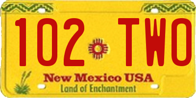 NM license plate 102TWO