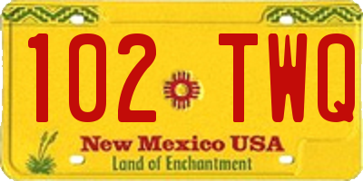 NM license plate 102TWQ