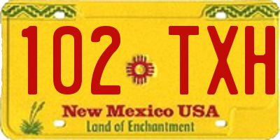 NM license plate 102TXH