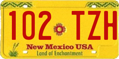 NM license plate 102TZH