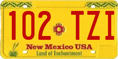 NM license plate 102TZI