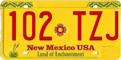 NM license plate 102TZJ