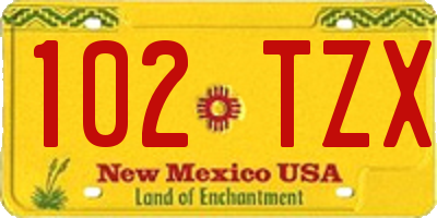 NM license plate 102TZX