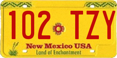 NM license plate 102TZY